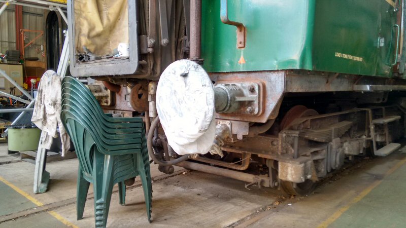 Class 127: Back buffer beam and chassis after needle gunning